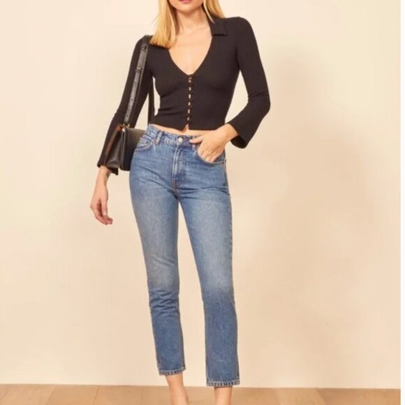 Reformation Julia High Cigarette Jean Colorado Wash Size 26 - Picture 1 of 6
